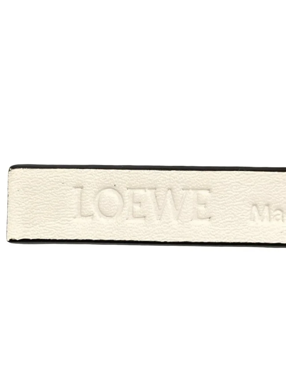 Loewe Belt White Dark Yellow Gold Reversible Anagram Leather